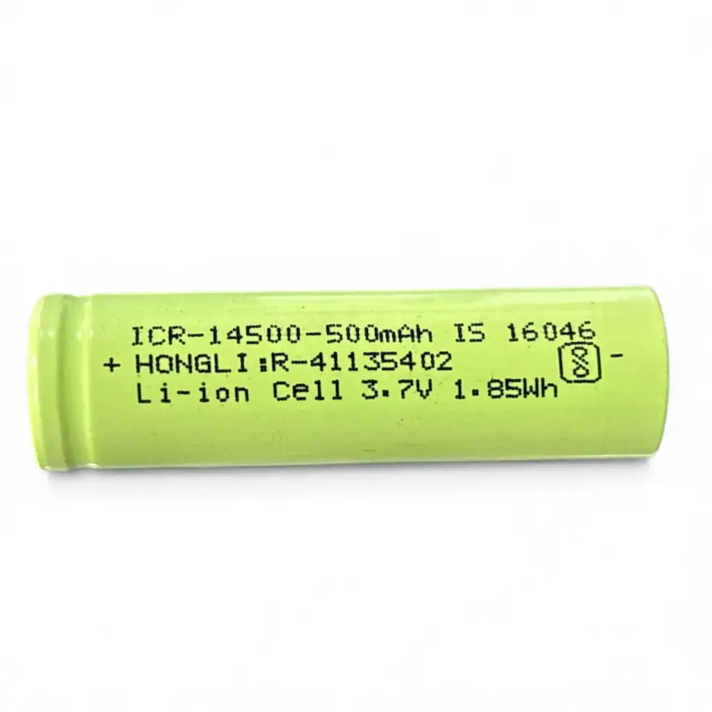 3.7 Volt 500 mAh 14500 Lithium Ion Rechargeable Battery Cell AA Size