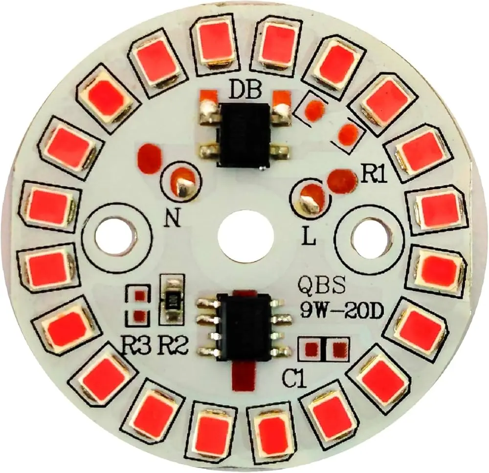 9-Watt 20-LEDs AC DOB Led Circular PCB for Led Bulbs Red