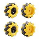 Yellow McNamum Wheel 60MM-K Compatible with 6.7mm couplings(Pack of 4)