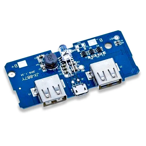 Dual Micro USB 3.7v to 5V 2A Power Bank DIY 18650