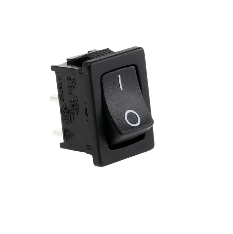 6A 250V AC SPST ON-OFF Rocker Switch Black