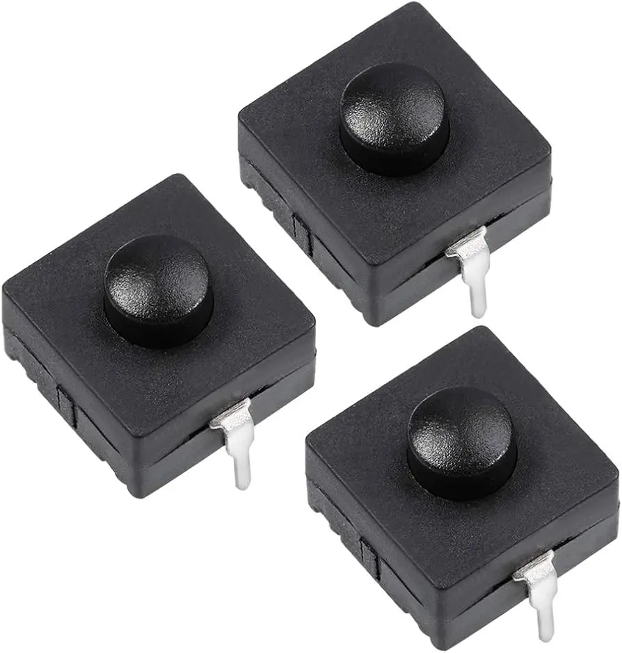 3 Pin Vertical Mini Latching Tactile ON-ON-OFF Push Button Switch