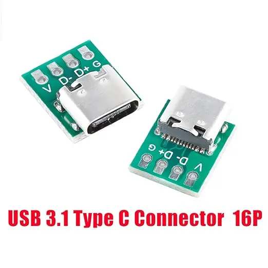 USB 3.1 Type C Connector Board DIY Serial Basic Breakout Female Connector